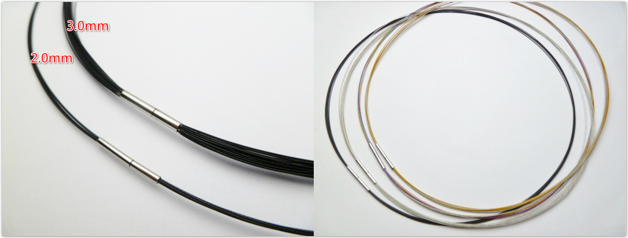 16"- 2mm Black Stainless Steel Cable w/ 925 Sliver Claps